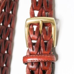Eddie Bauer Braided Leather Belt Size‎ 34 Brown Brass Buckle Western Cowgirl